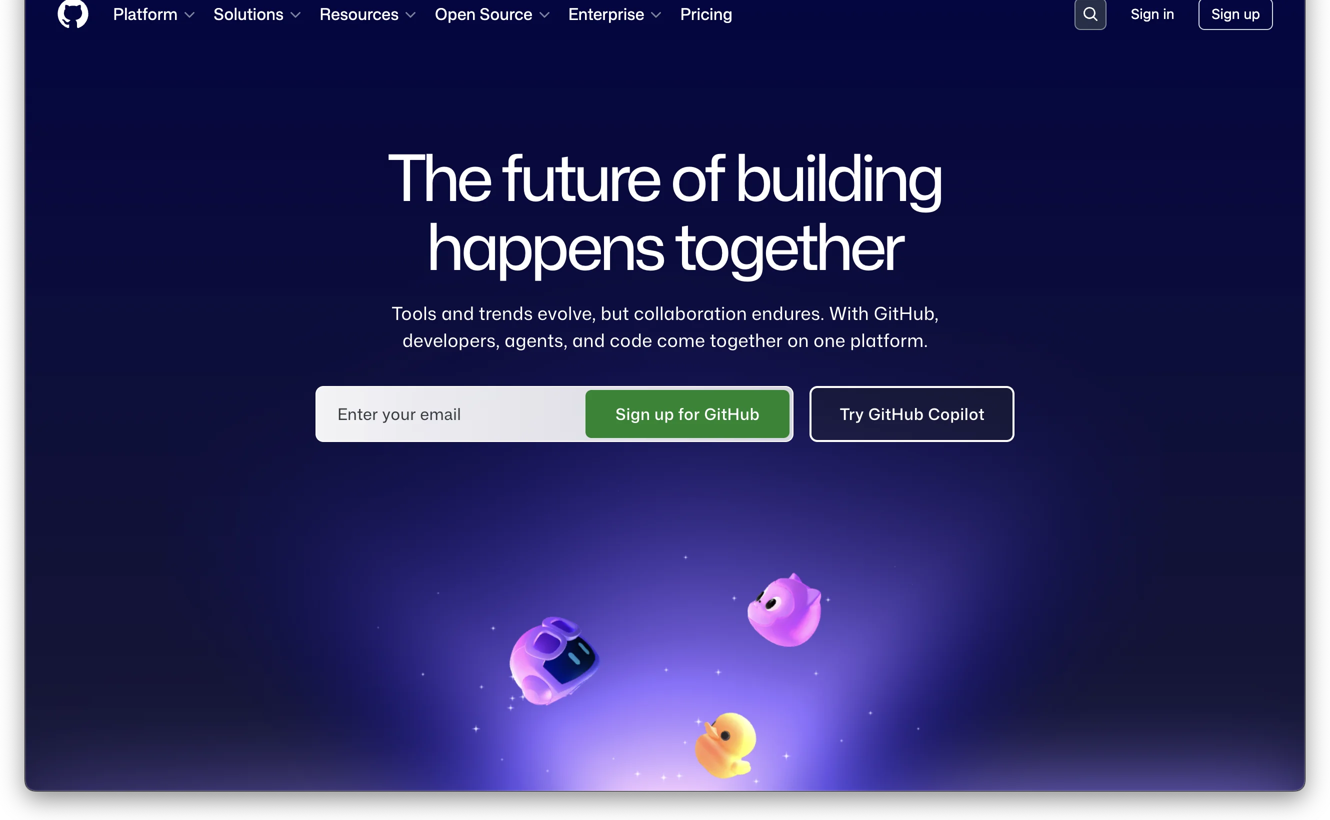 GitHub homepage