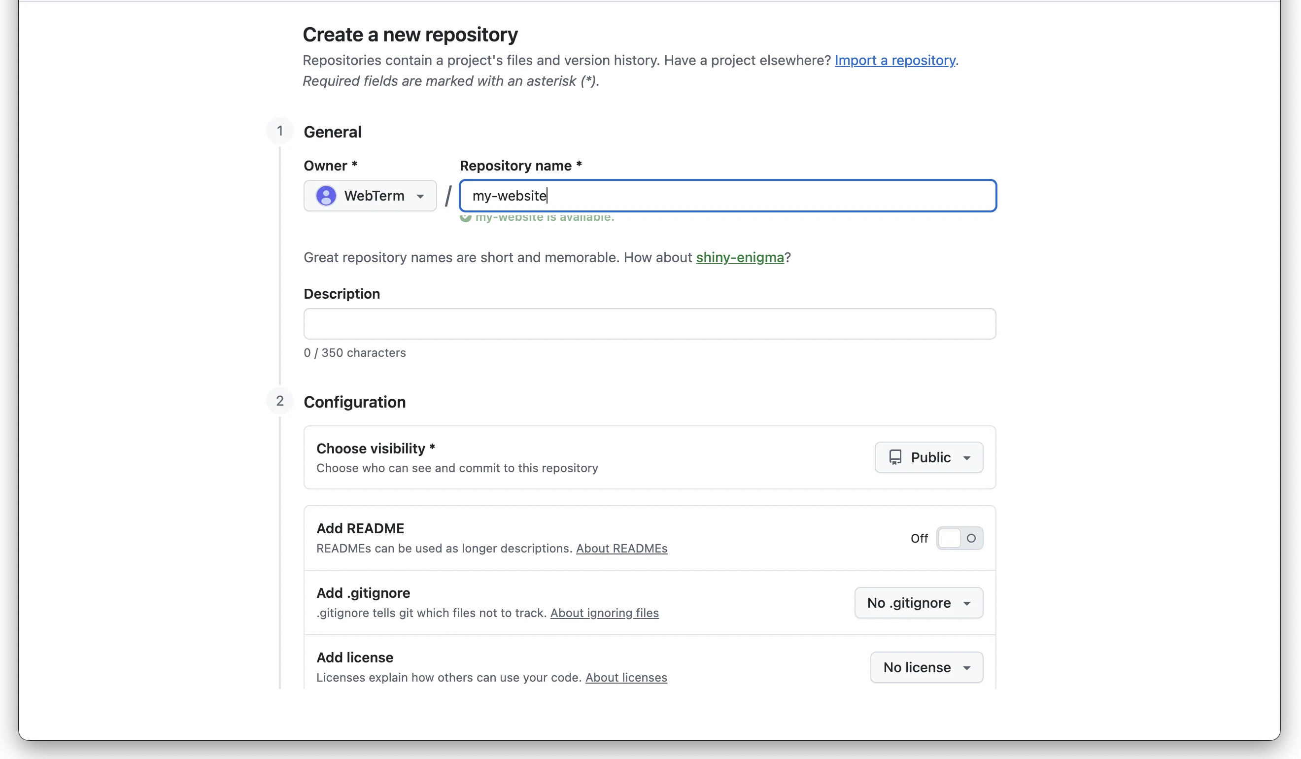 New repository page