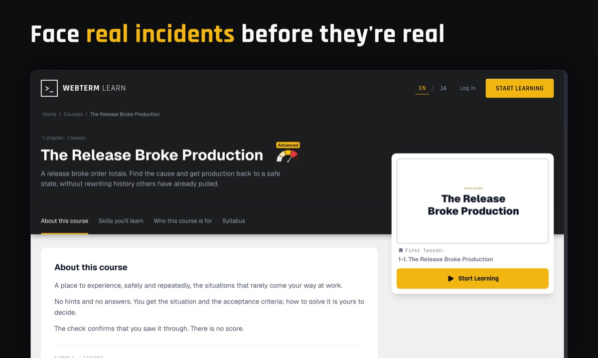 Simulator missions. Real incidents, solved without hints